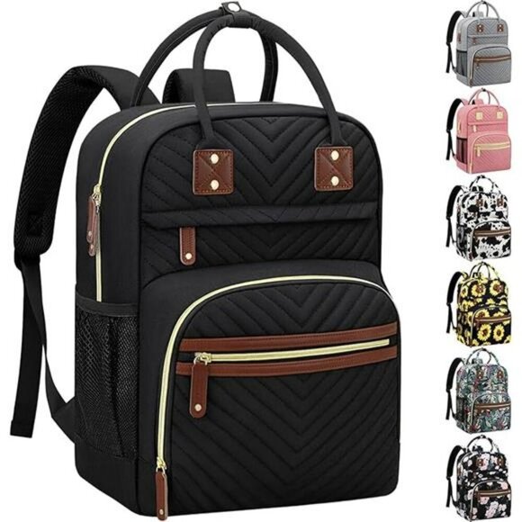 Large Diaper Bag Backpack Waterproof Baby Travel Bag Insulated Pockets Black - Picture 7 of 7